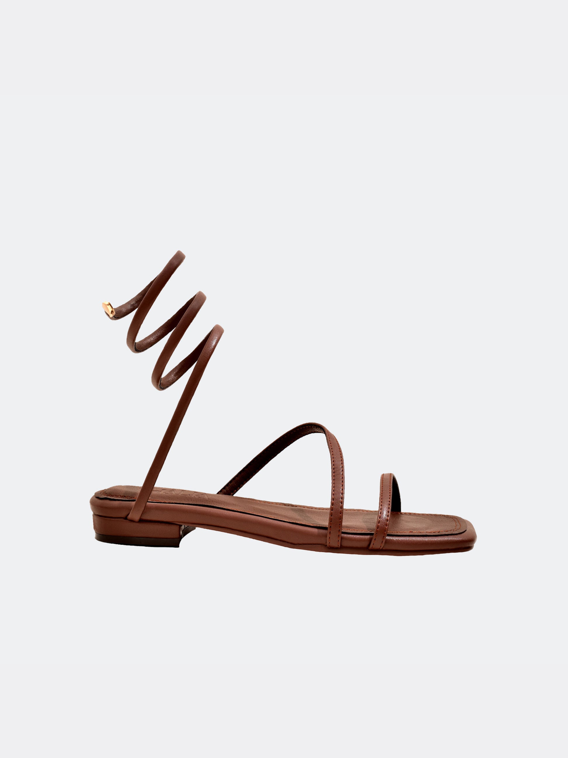 Spiral Flat Sandal  in Brown for women