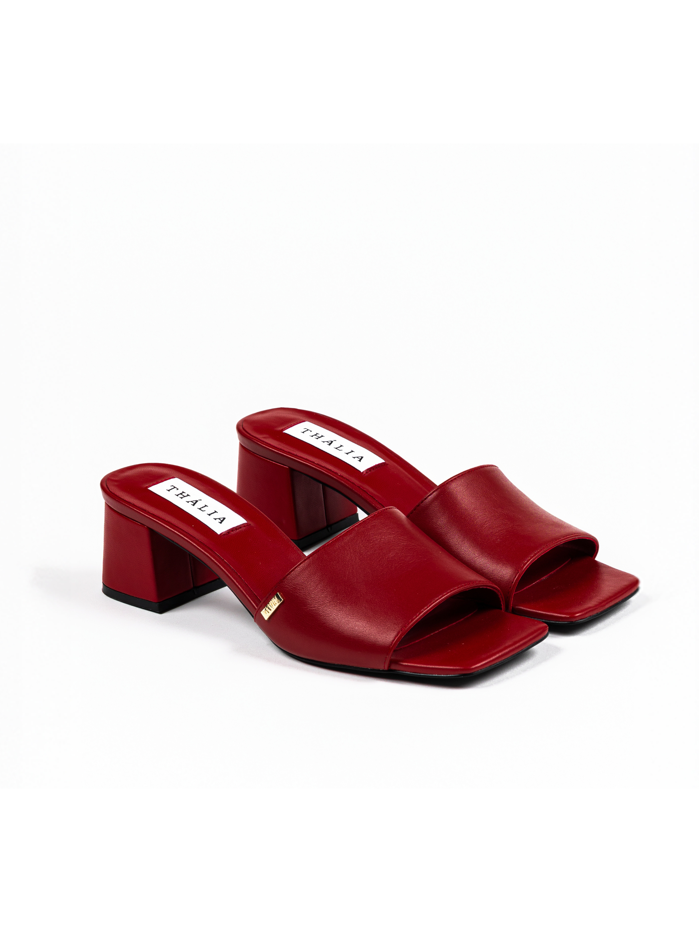 Thalia PETA-approved cherry burgundy heels