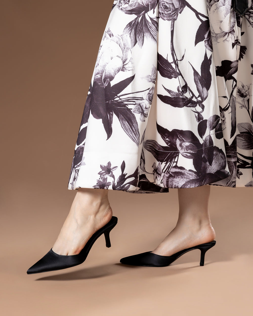 Sarah Mule Heel 60 - Black Satin