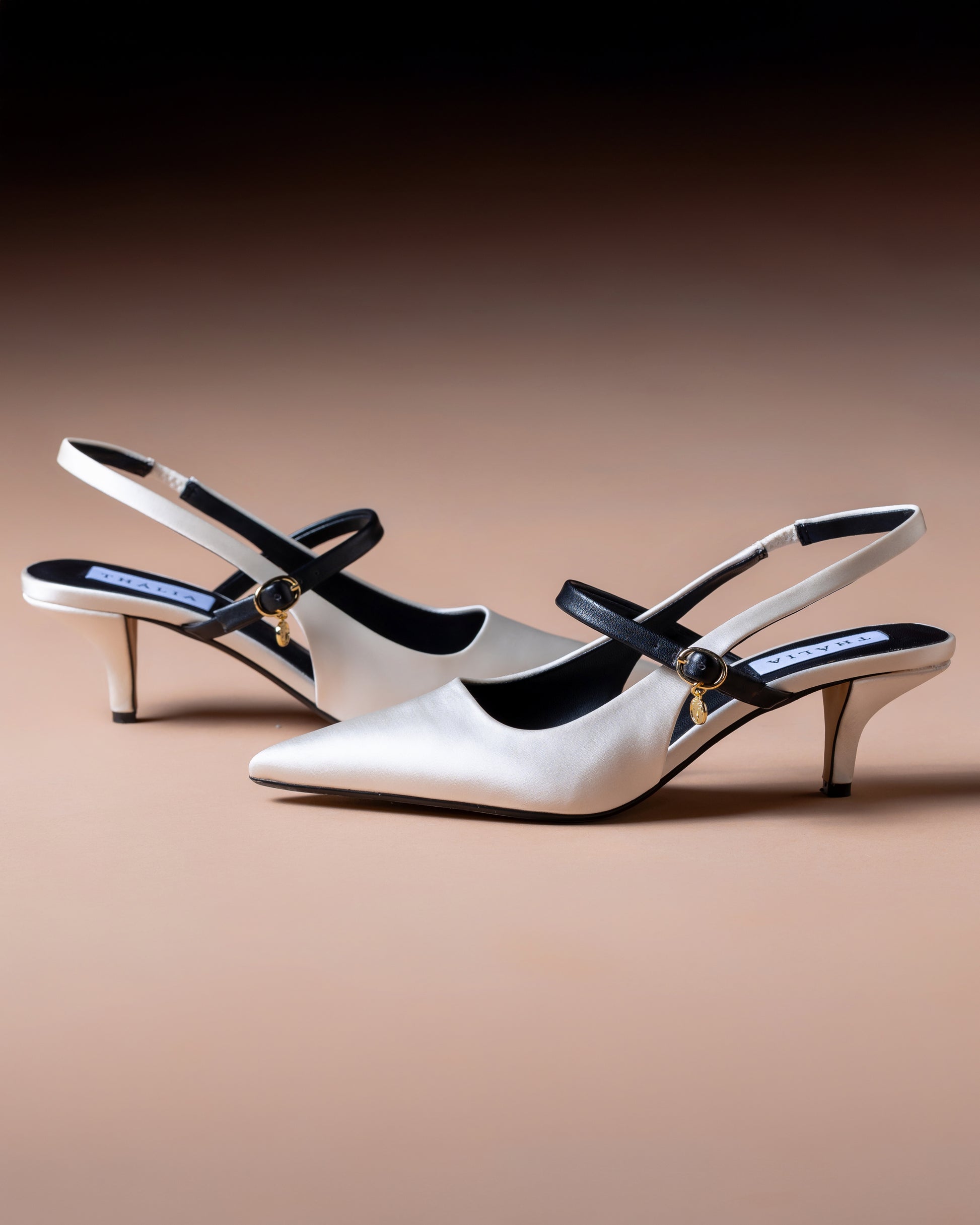 Kate Slingback Heel 50 - White Satin