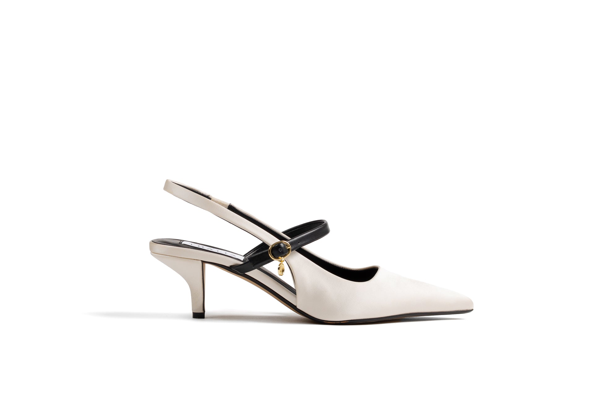 Kate Slingback Heel 50 - White Satin