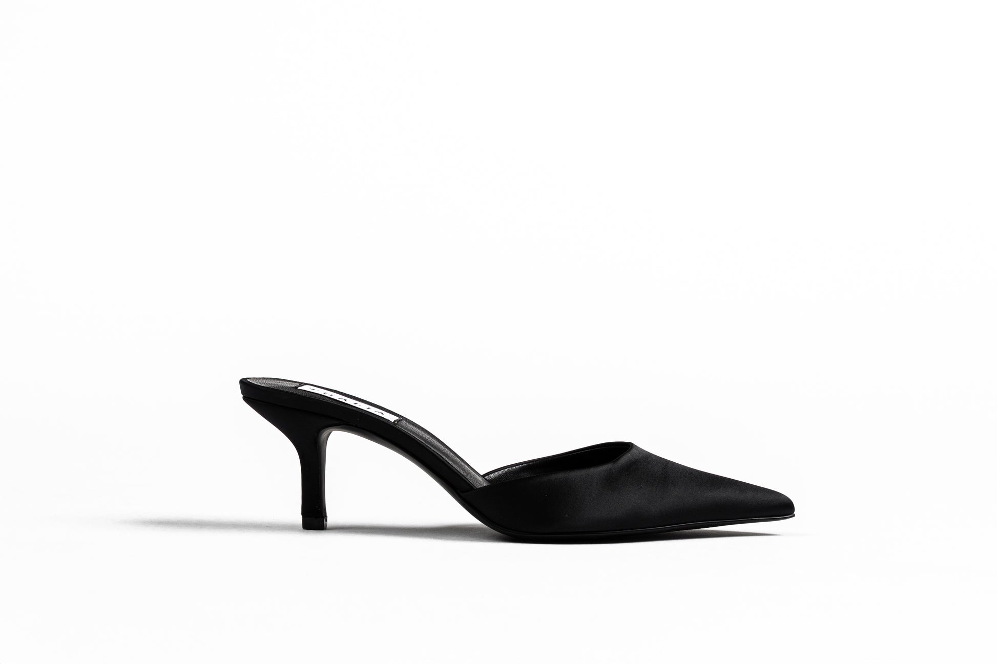 Sarah Mule Heel 60 - Black Satin