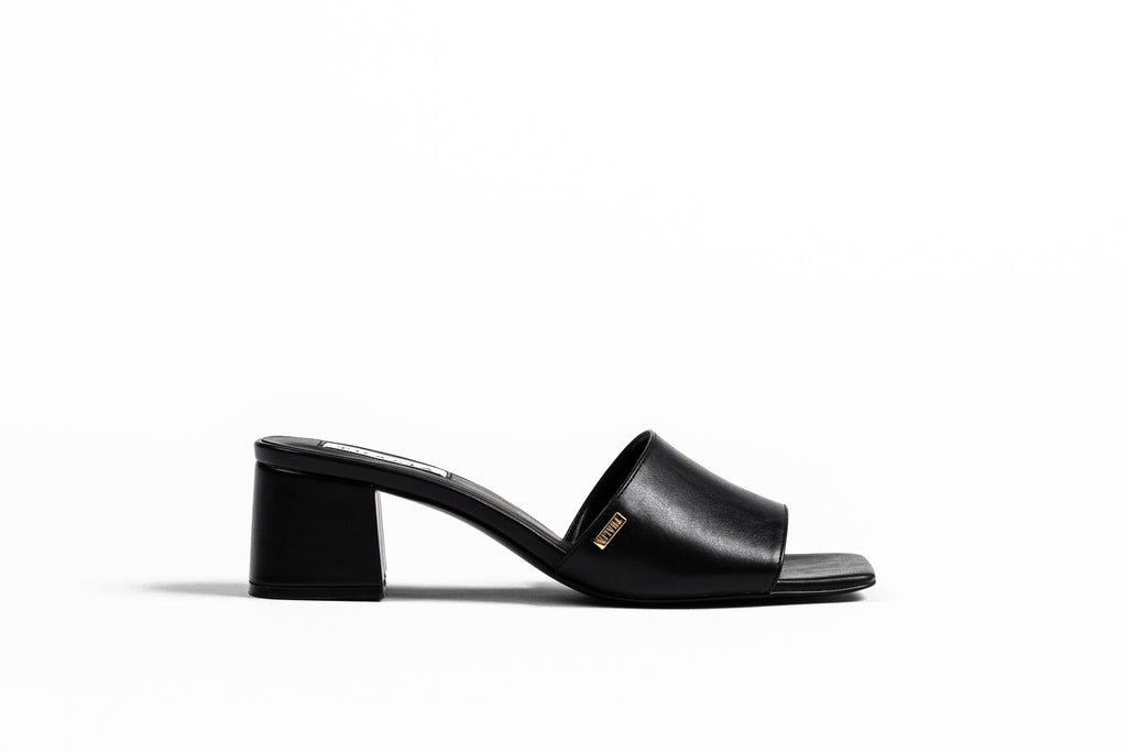 Kelly Block Heel 50 Mule - Black