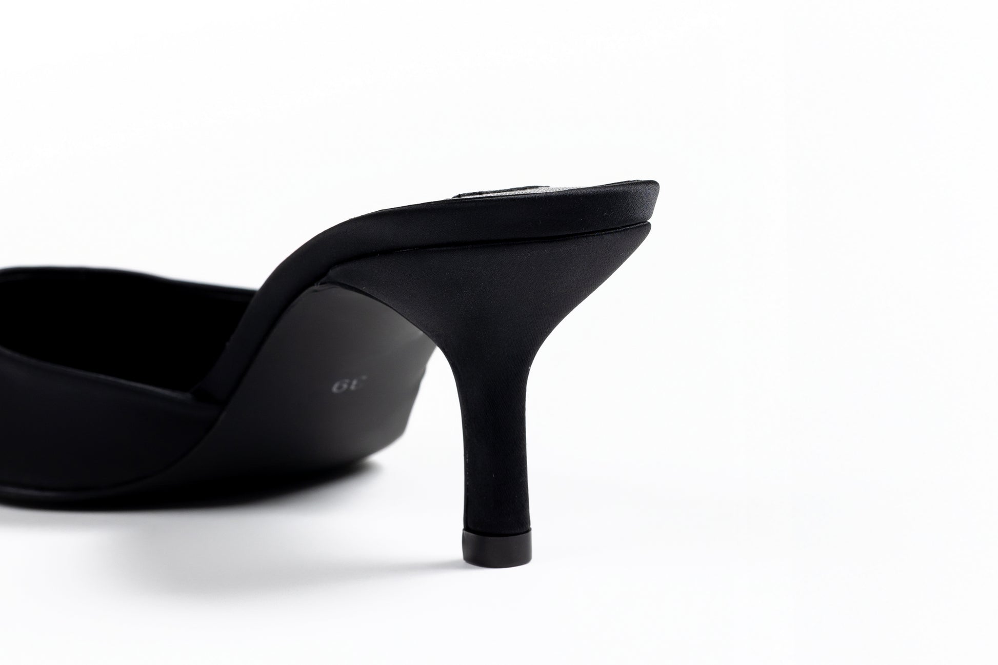 Sarah Mule Heel 60 - Black Satin