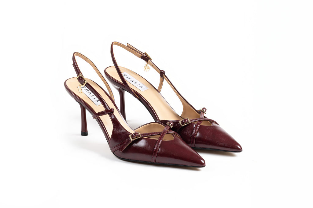 Thea Slingback Heel 80 - Burgundy