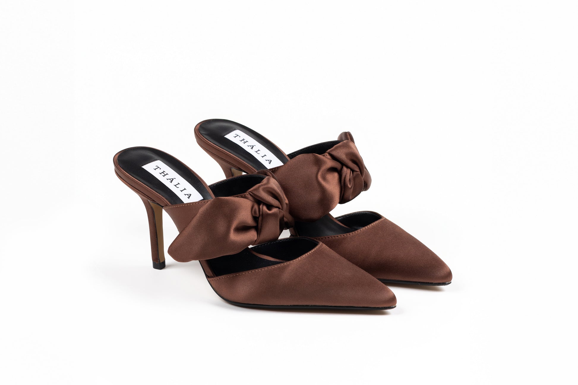 Jenny Mule Heel 90 - Brown Satin