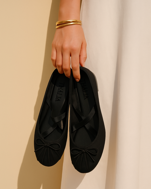 Black Satin Ballerina