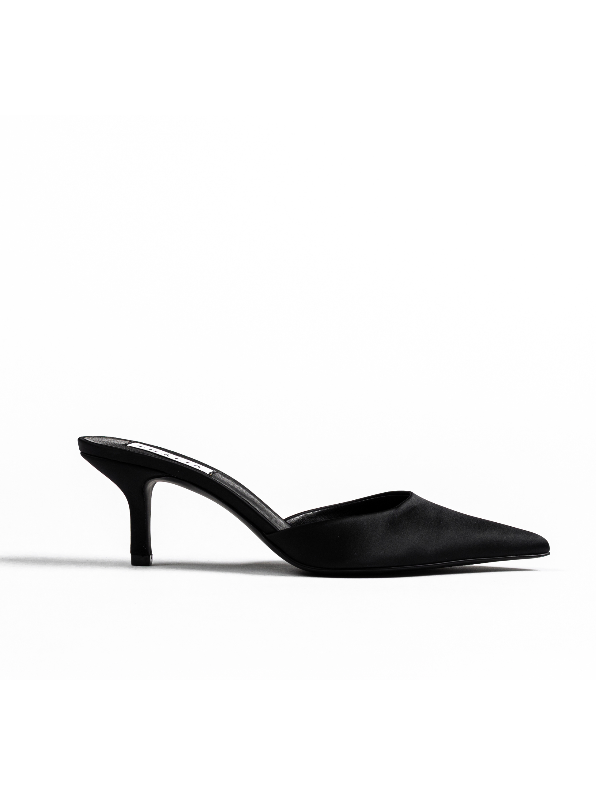 Sarah Mule Heel 60 - Black Satin