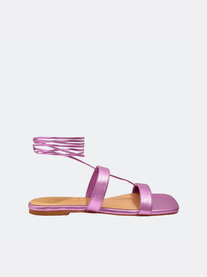 Purple Greek Lace Up Flat Sandals for women