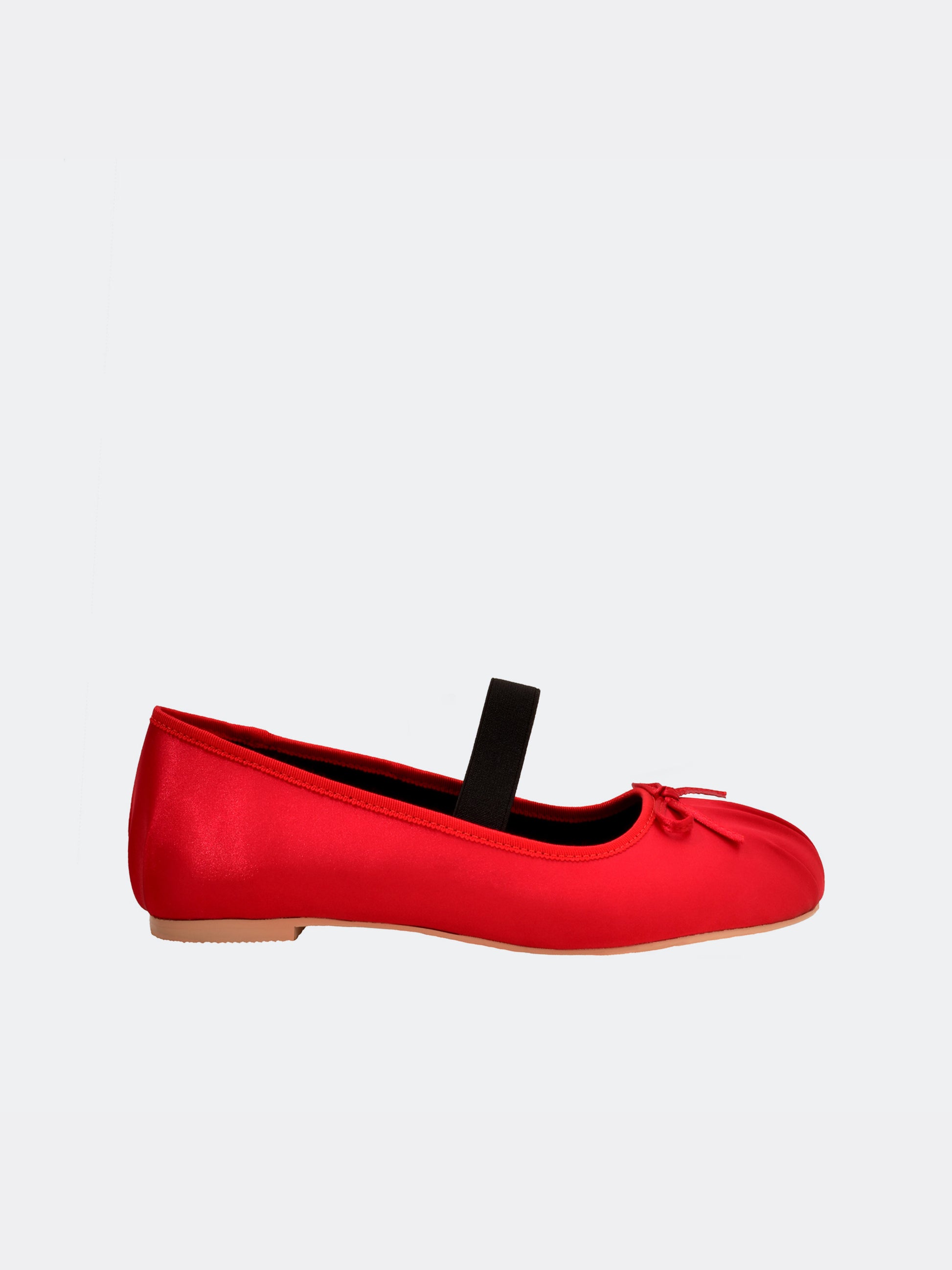 Satin Red Mary Jane Ballet Flats for women