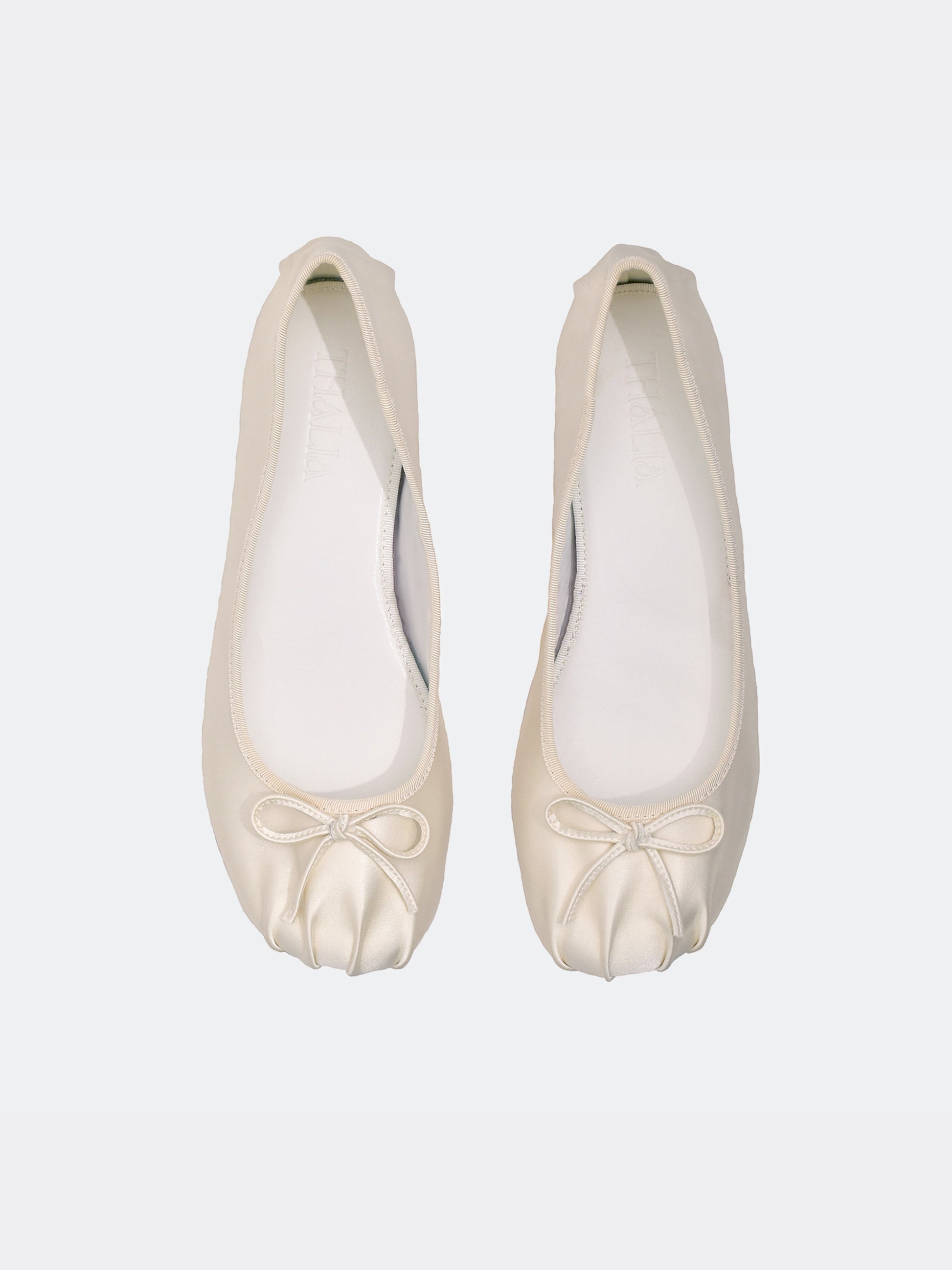 White Ballerinas for Women in Satin