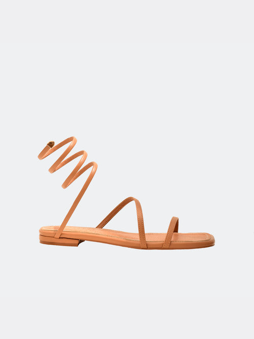 Spiral Flat Sandals in Beige for women - ounass uae