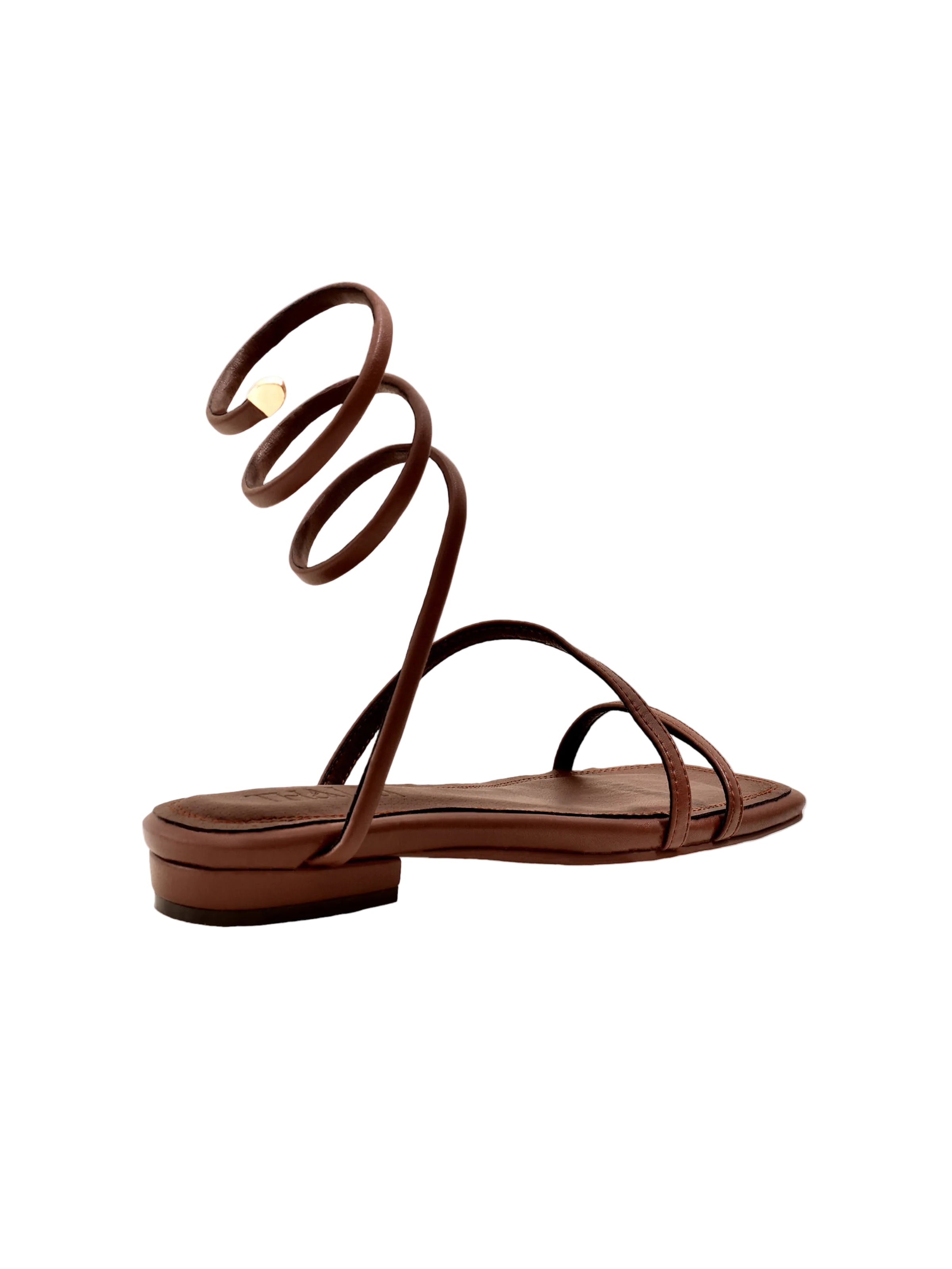 Thália PETA-approved brown flat sandals