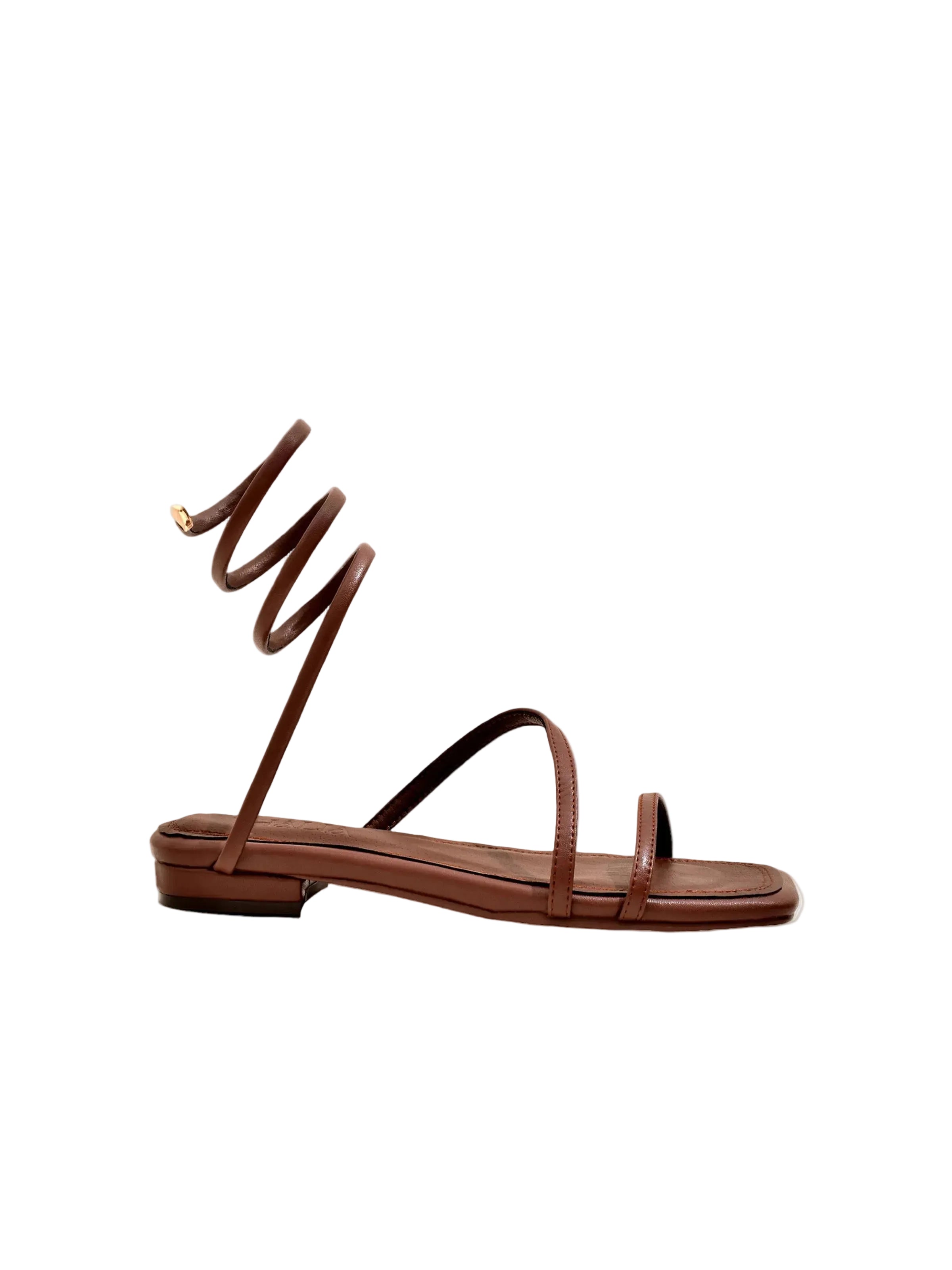 Thália PETA-approved brown flat sandals