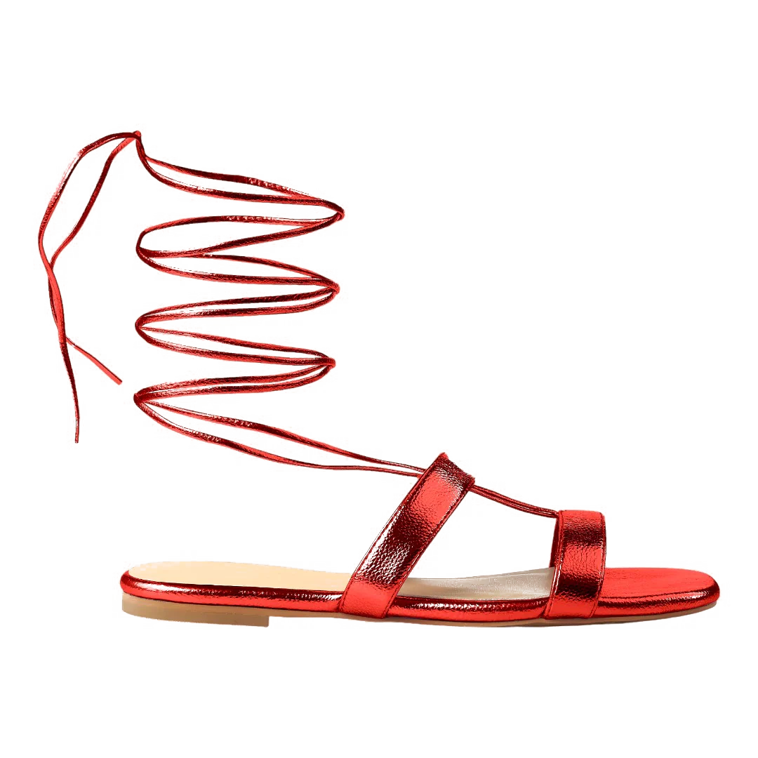 Greek Sandal - Crimson