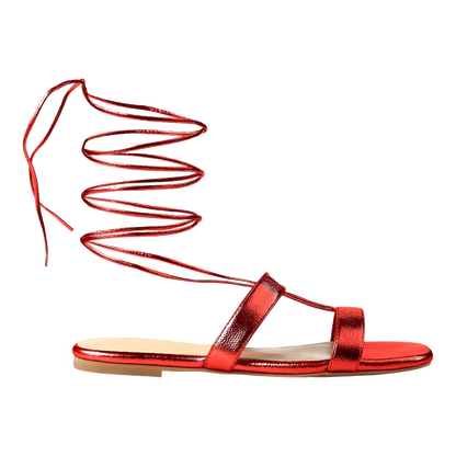 Greek Sandal - Crimson